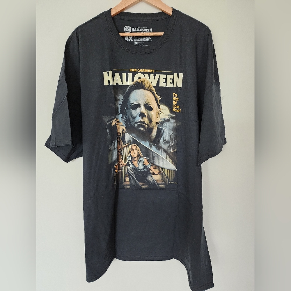 NWOT Fright Rags Halloween Movie Graphic Black T-Shirt, Cotton, 4XL